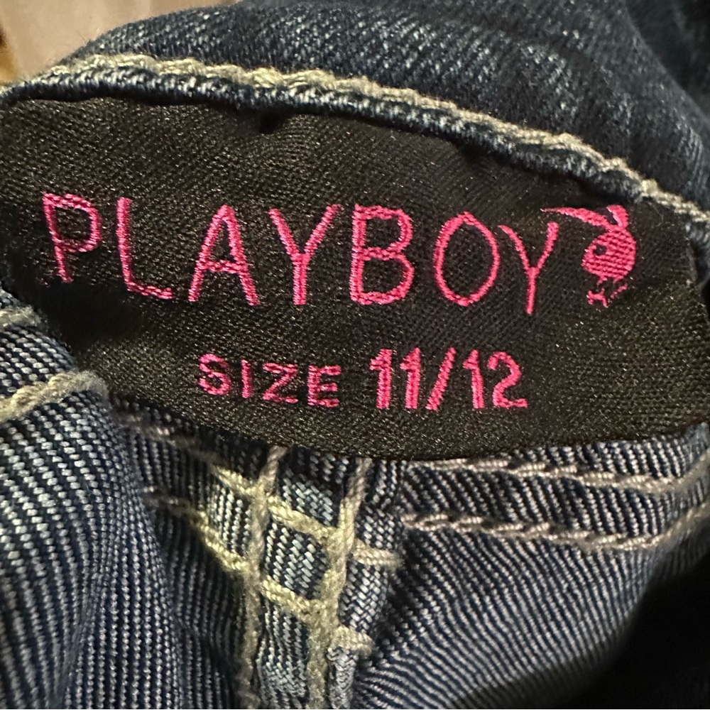 Y2K VTG PLAYBOY Sexy Low Rise Cut Tight Fit Stretch Jeans Fits 28” Waist *FLAWS - Picture 8 of 11